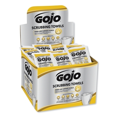 GOJO SCRUBBING WIPES 80CT IND WRAP DISPL